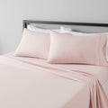 Amazon Basics Lightweight Super Soft Easy Care Microfiber 4-Piece Bed Sheet Set with 14-Inch Deep Pockets, King, Blush Pink, Sol