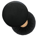 Sigmat 2 Pack Waterproof PU Bar Stool Cover Anti-Slip Round Seat Cover 15.5 Inch Black