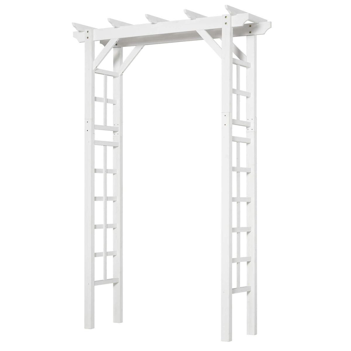 Outsunny 85' Wooden Garden Arbor For Wedding And Ceremony, Outdoor Garden Arch Trellis For Climbing Vines, Fir Wood, White