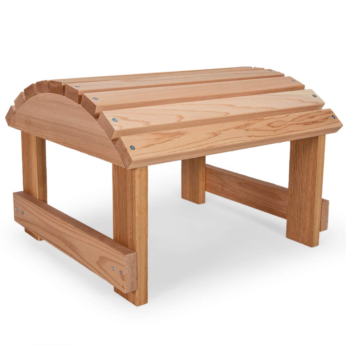 All Things Cedar AO18 Cedar Patio Ottoman Outdoor Foot Rest Chair | Handcrafted Western Red Cedar | Sanded Finish | Snug-Fitting Parts |17x18x12