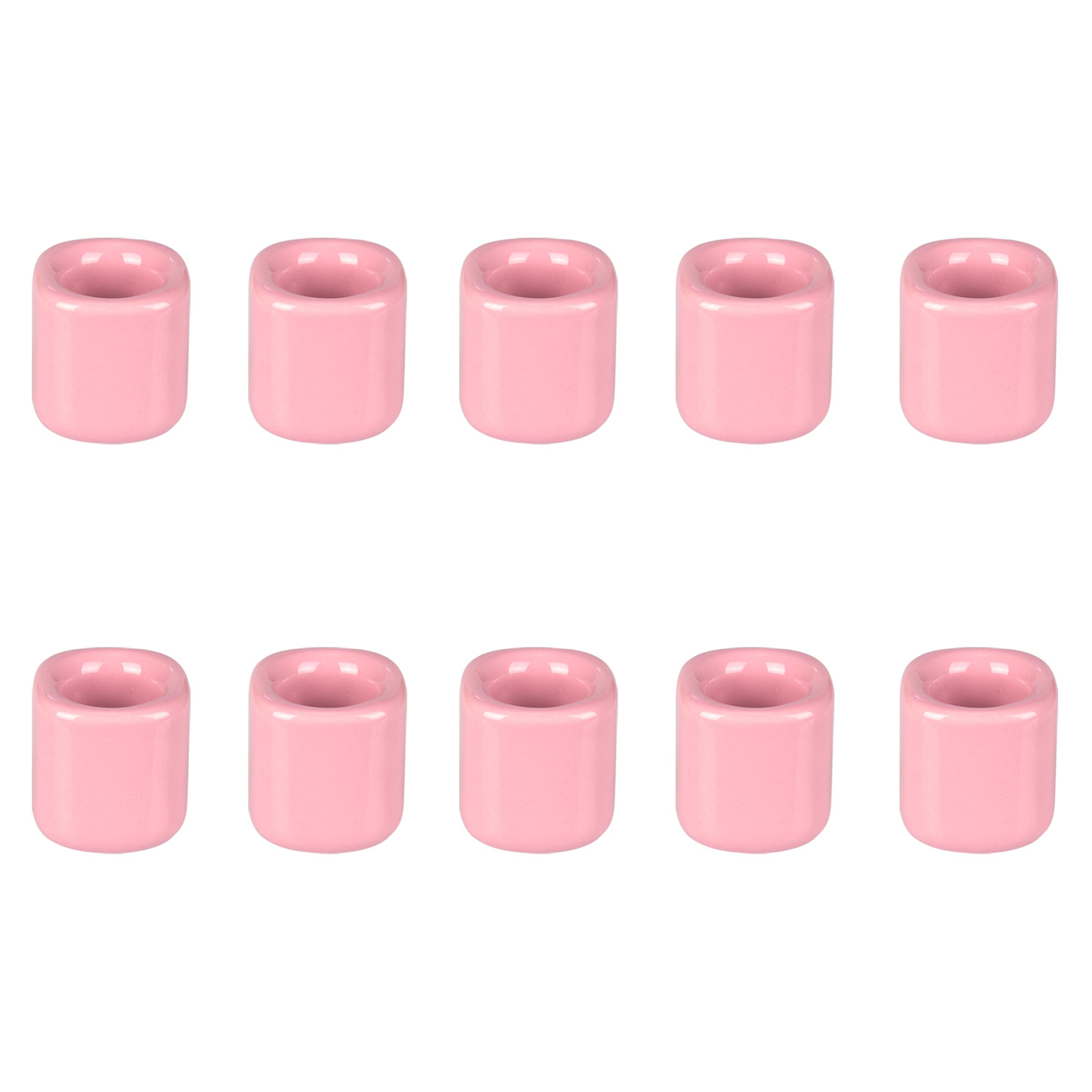 Mega Candles 10 pcs Pink 1/2 Inch Diameter Ceramic Chime Ritual Spell Candle Holders, Great for Casting Chimes, Meditation, Ritu