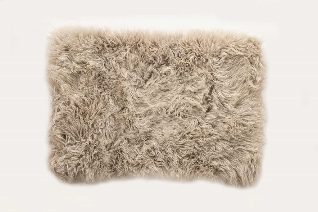 HomeRoots New Zealand Sheepskin, Microsuede 2' x 5' Taupe Natural Rectangular Sheepskin Area Rug