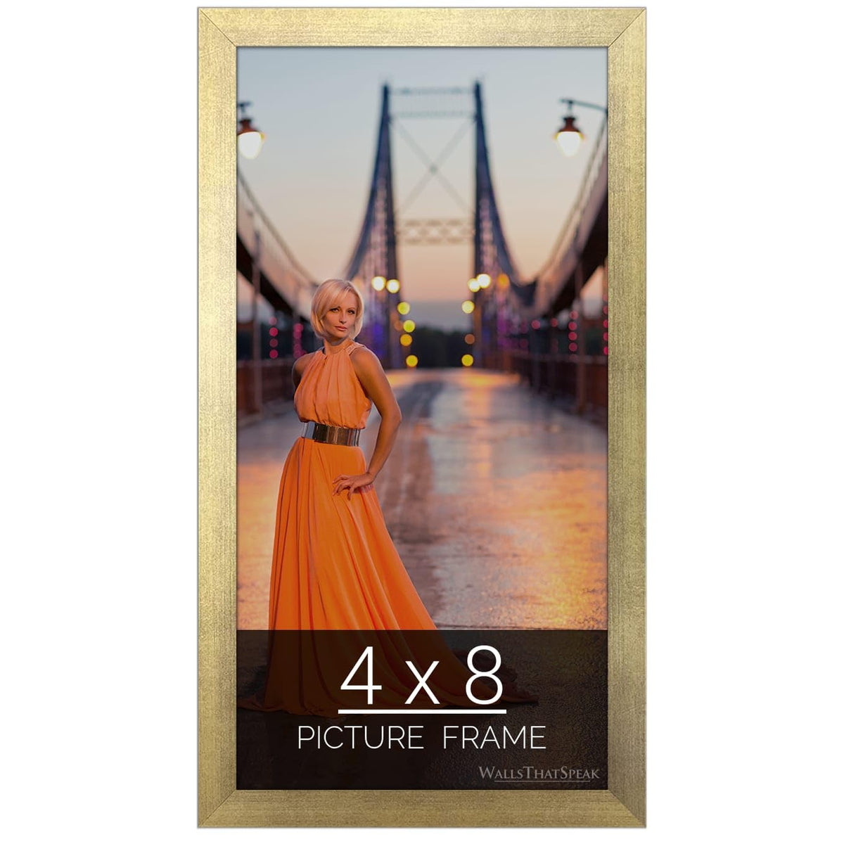 wallsthatspeak 4x8 Gold Picture Frame for Puzzles Posters Photos or Artwork