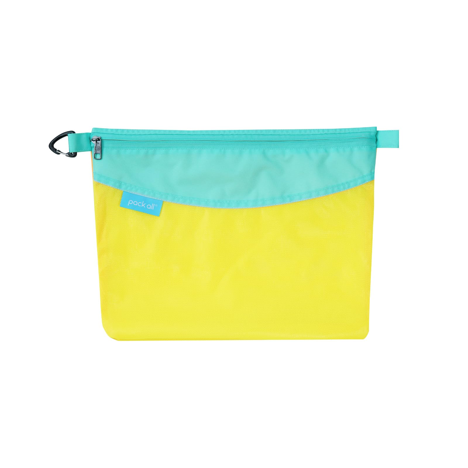 Pack All Water-Resistant Material Zipper Pouch, Mesh Zipper Bag For Storage, Travel, Office (Large, Yellow)