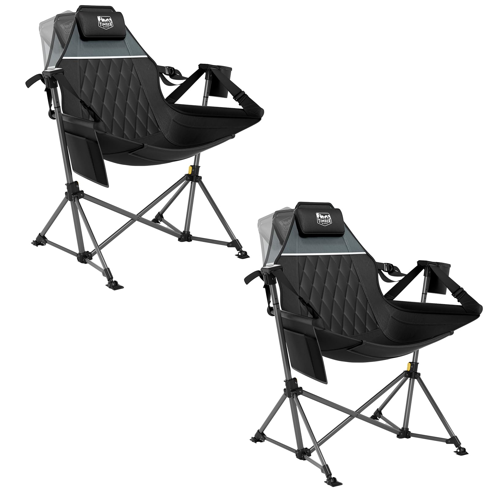 TIMBER RIDGE Oversized Hammock Camping Chair, Swinging Chair with Adjustable Back and Seat Height, Portable Folding Rocking Chai