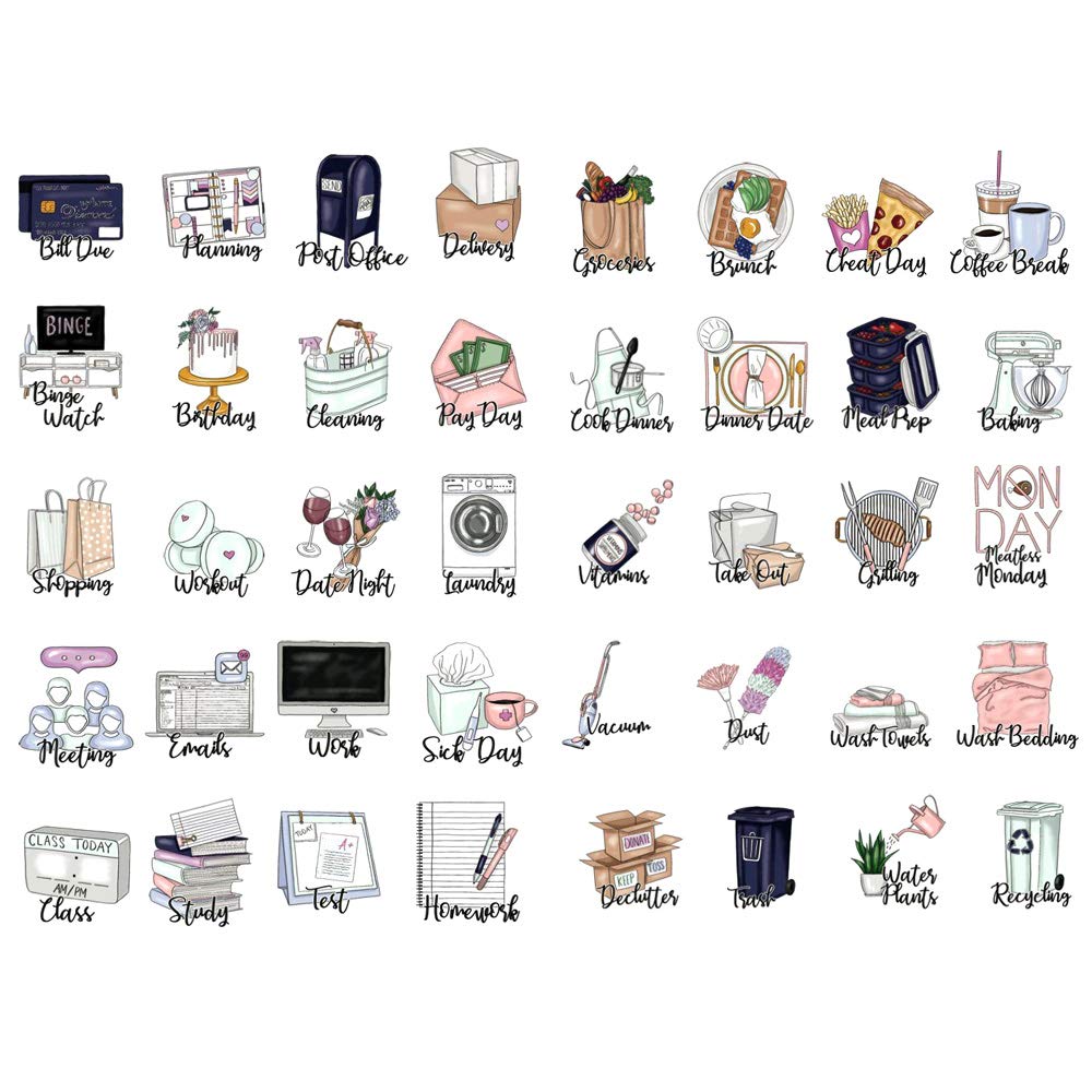 Seasonstorm Woman Kawaii Daily Housework Words Aesthetic Happy Planner Diary Journal Stationery Scrapbooking Stickers Travel Art
