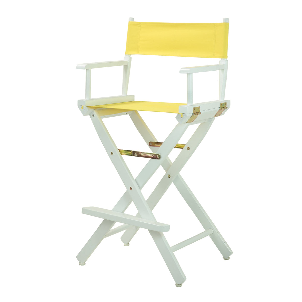 Casual Home 30&quot; Director'S Chair White Frame-With Yellow Canvas, Bar Height