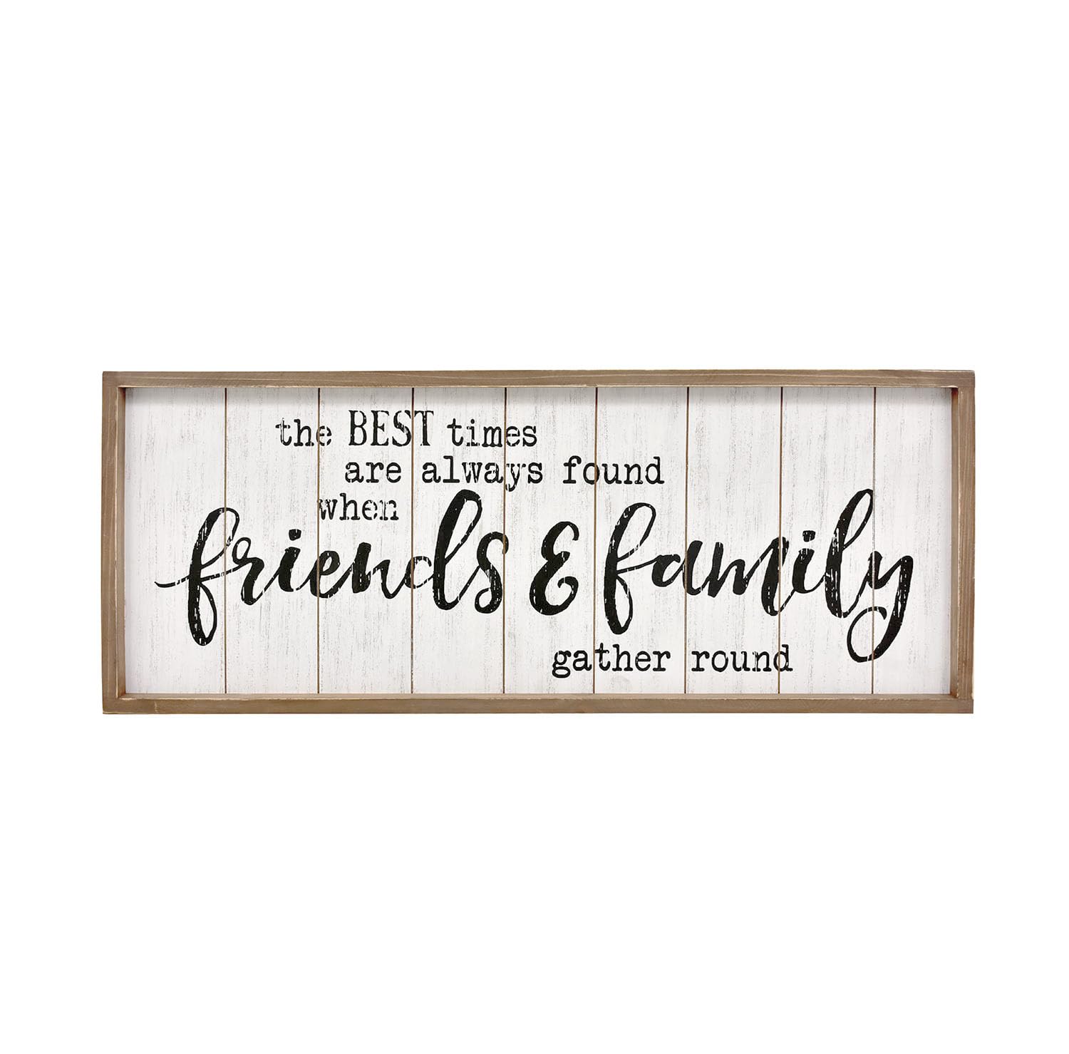 Parisloft The Best Times are Always Found When Friends&Family Gather Round Rustic Wood Signs,Vantage Wooden Farmhouse Plaque, La