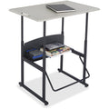 Safco Products Alphabetter Adjustable-Height Desk, 36" W X 24" D Standard Desktop, Swinging Footrest Bar
