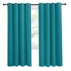 Nicetown Peacock Teal Blackout Curtains 78Inch Length, 1 Panel, W55 X L78, Chic Thermal Insulated Grommet Room Darkening Window Drapes For Bedroom/Living Room