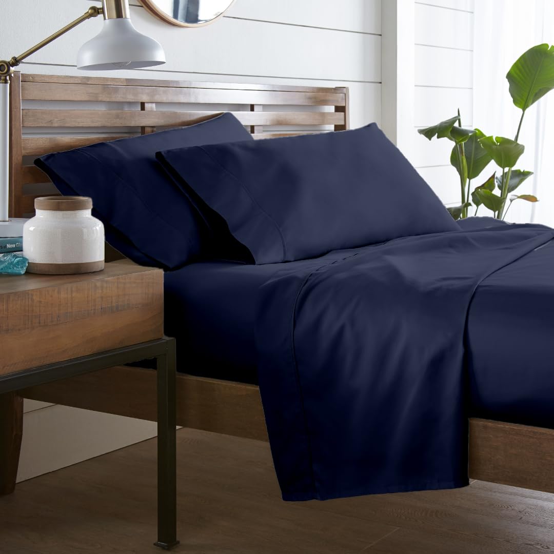 Westbrooke Lush Sateen 100% Cotton Sheet Set | Full Size Sateen Sheets - 4 Piece Long Staple Cotton Bedding Set With Elasticized