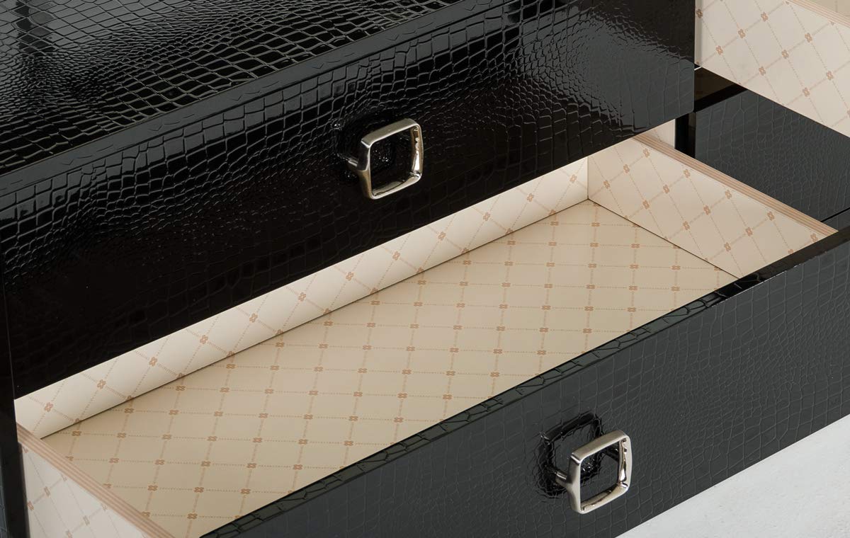 HomeRoots 26' Black Crocodile MDF Dresser