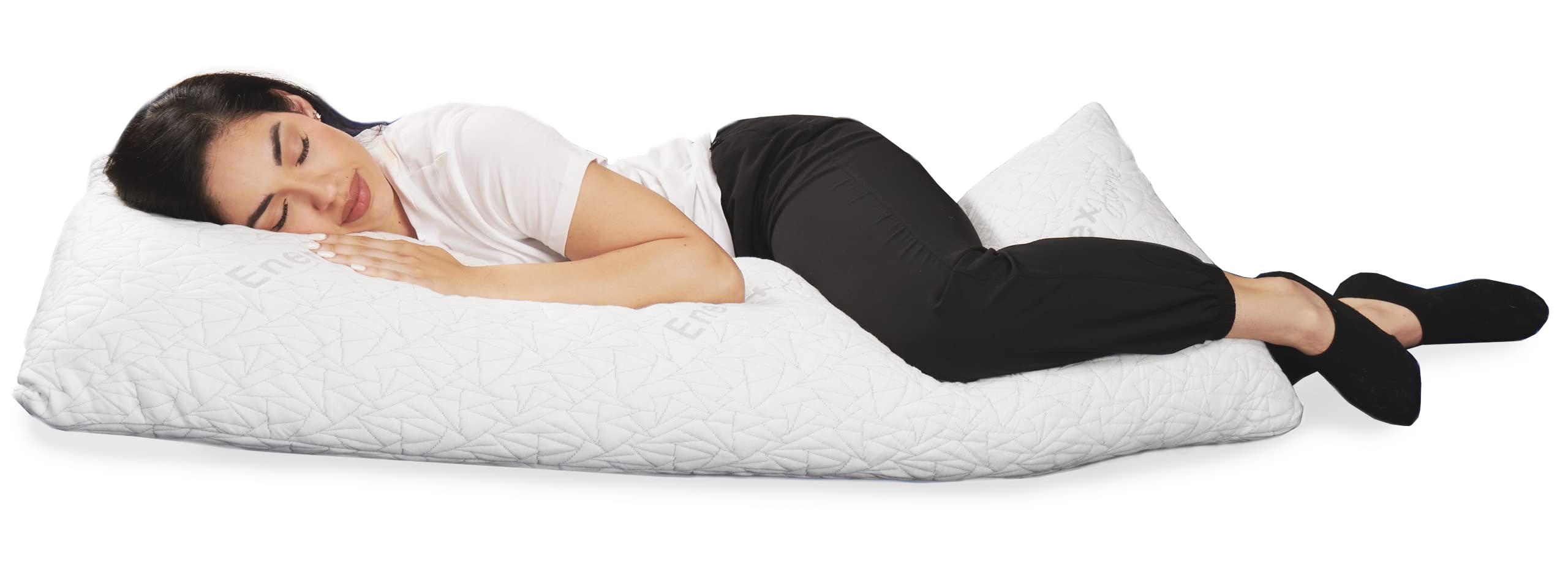 EnerPlex Body Pillow for Adults - Adjustable 54 x 20 Inch Long Pillow Shredded Memory Foam Pillows w/Plush Viscose Cover for Adu