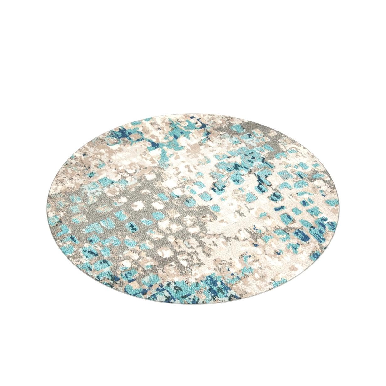 Safavieh Madison Collection 11' Round Grey/Blue Mad425E Boho Abstract Distressed Non-Shedding Dining Room Entryway Foyer Living