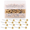 Yalis Push Pins Map Tacks 1/8-Inch Retro Metallic Color Beads Head Marking Push Pins, 200-Count (Gold)