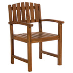 All Things Cedar TD20 Teak Arm Chair | Handcrafted Indonesian Teak Java Finish | Solid Brass Fittings | Curved Chair Back | Mortise & Tenon Joinery | Outdoor Wooden Chair | 24x23x41h