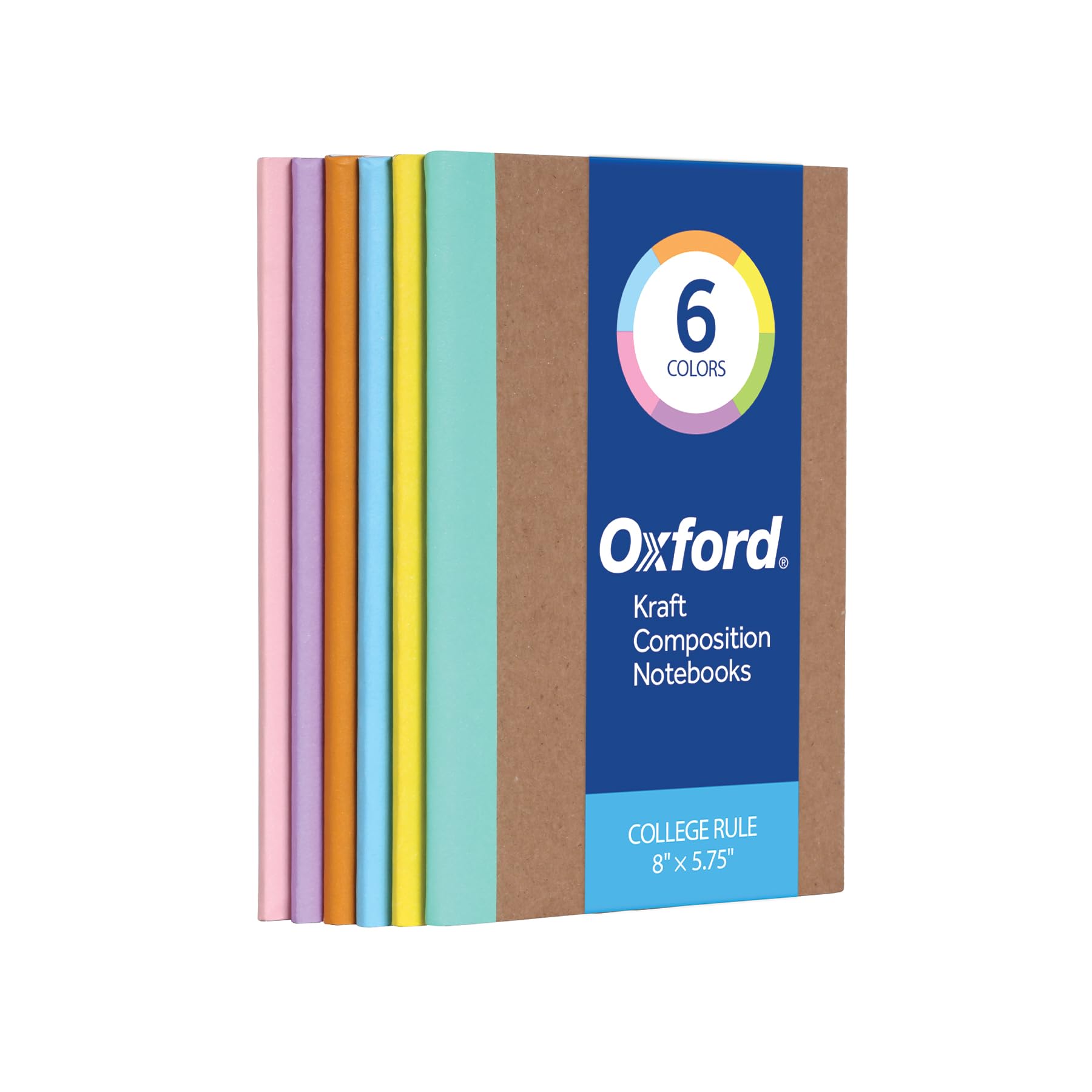Oxford Composition Notebook 6 Pack, Notebooks For School, School Supplies, College Ruled Paper, 5.75 X 8 Inches, Small Journals,