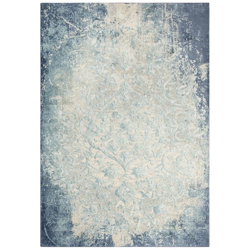 Rizzy Home Alora Decor Glamour 5'3"X7'6" Vine/Scroll Teal/Blue/Gray/Rust/Blue Area Rug
