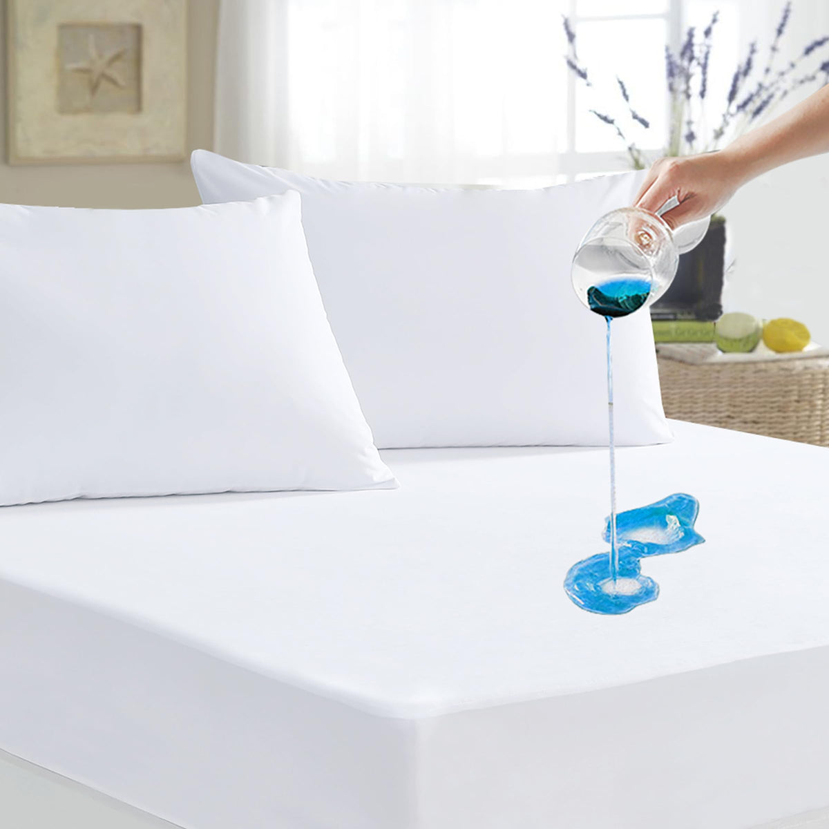 Waterproof Breathable Mattress Protector, Full Noiseless Premium Smooth Mattress Cover, Deep Pocket Fit Up To 18 Inches, Soft Wa