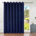 Bgment Fashion Sliding Door Curtain 100 X 120 Inches, Wide Thermal Blackout Curtains Room Darkening Room Divider Window Curtain, 1 Panel, Navy Blue, 120 Length X Wide 100