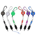 Whatuneed 3-In-1 Handy Retractable Badge Reel Pen Belt Clip Keychain Carabinerm With Retractable Pen (Set Of 6)