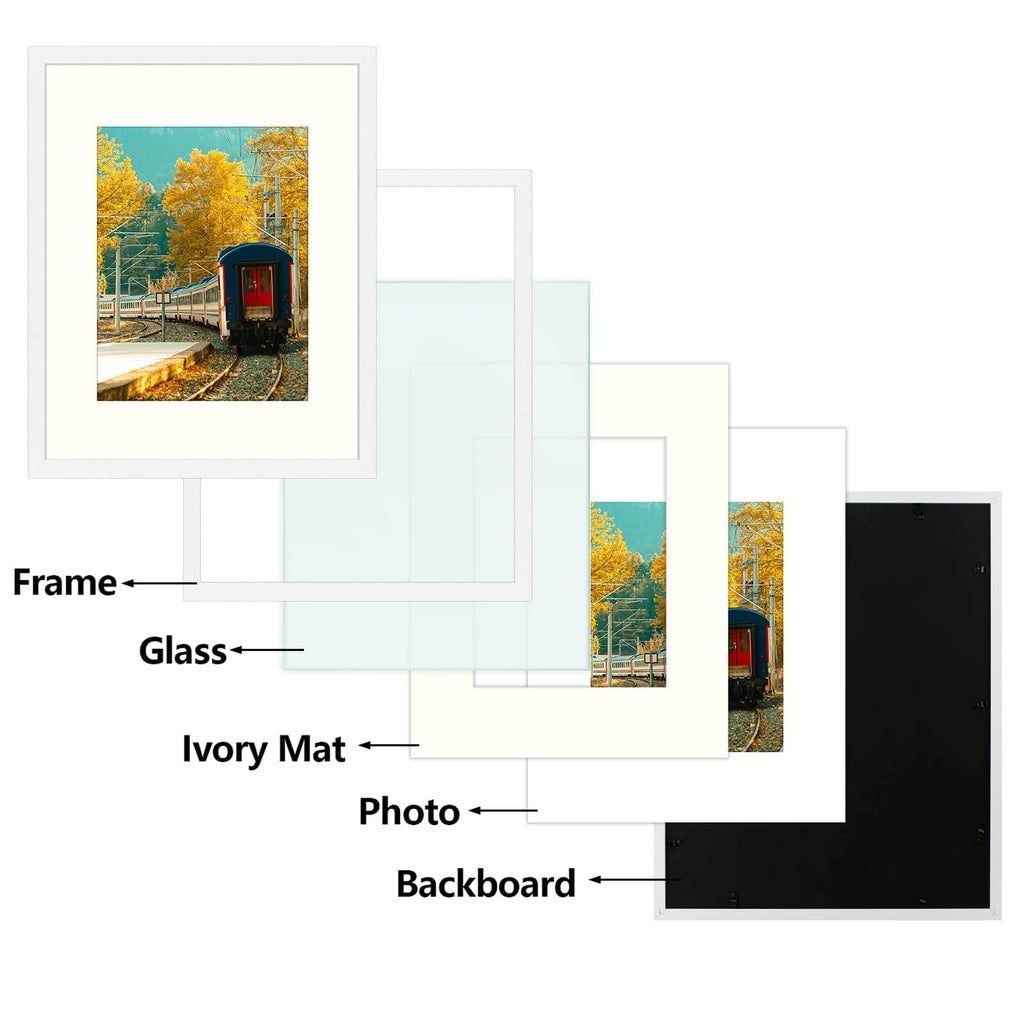 Golden State Art, 16X20 Picture Frame, Poster Frame In White, Display 11X14 With Mat Or 16X20 Without Mat, 2 Pack