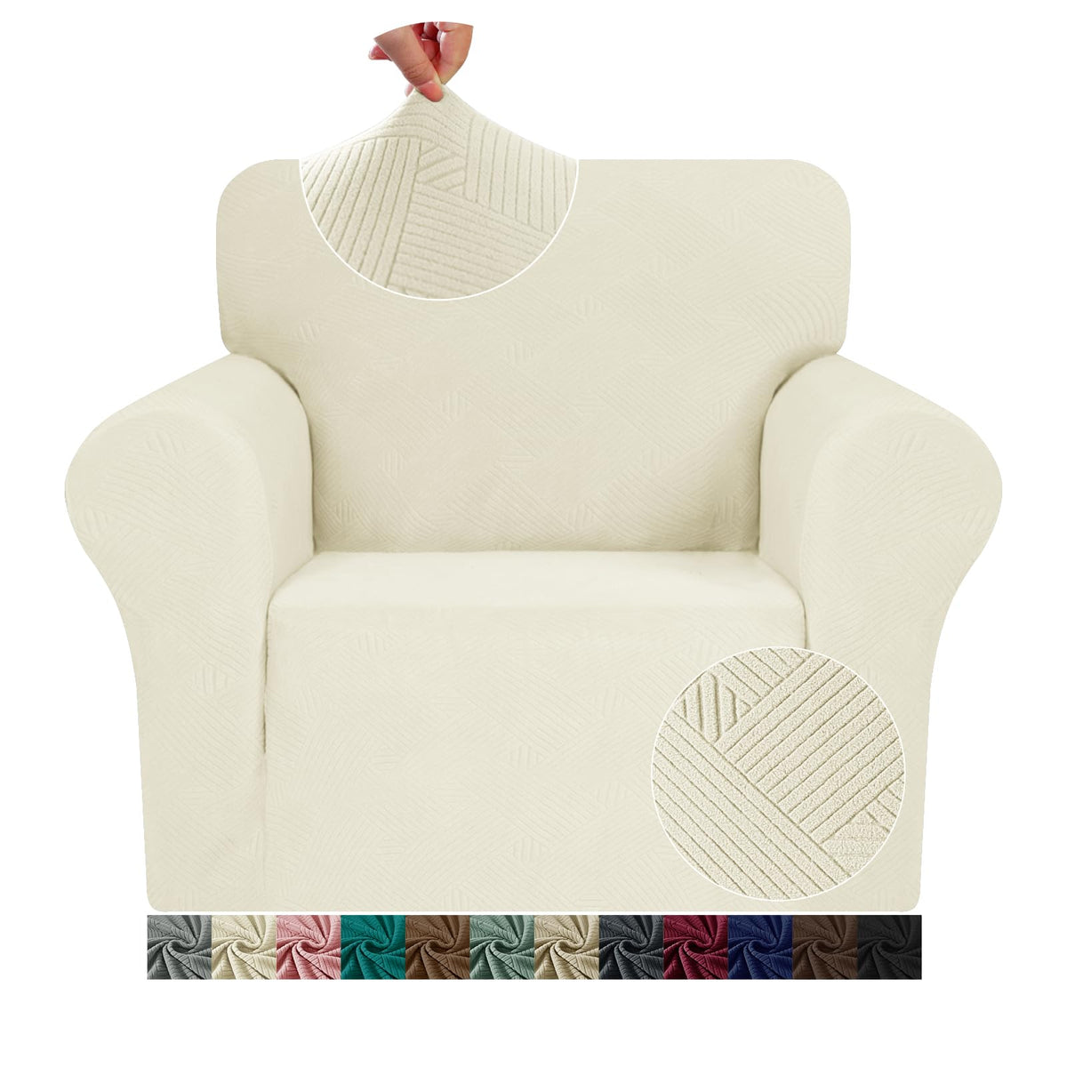 Jiviner 2024 Newest Chair Cover For Living Room, 1 Piece Chair Sofa Slipcovers With Arms High Stretch Pet Friendly Couch Furnitu