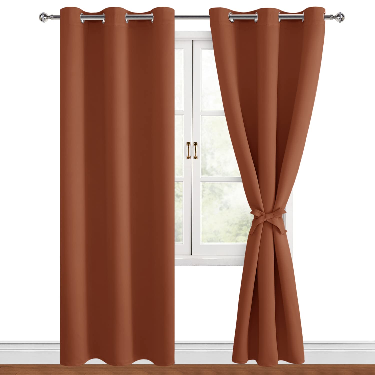 Hiasan Fall Blackout Curtains for Bedroom, 42 x 84 Inches Long - Thermal Insulated & Light Blocking Window Curtains for Living R