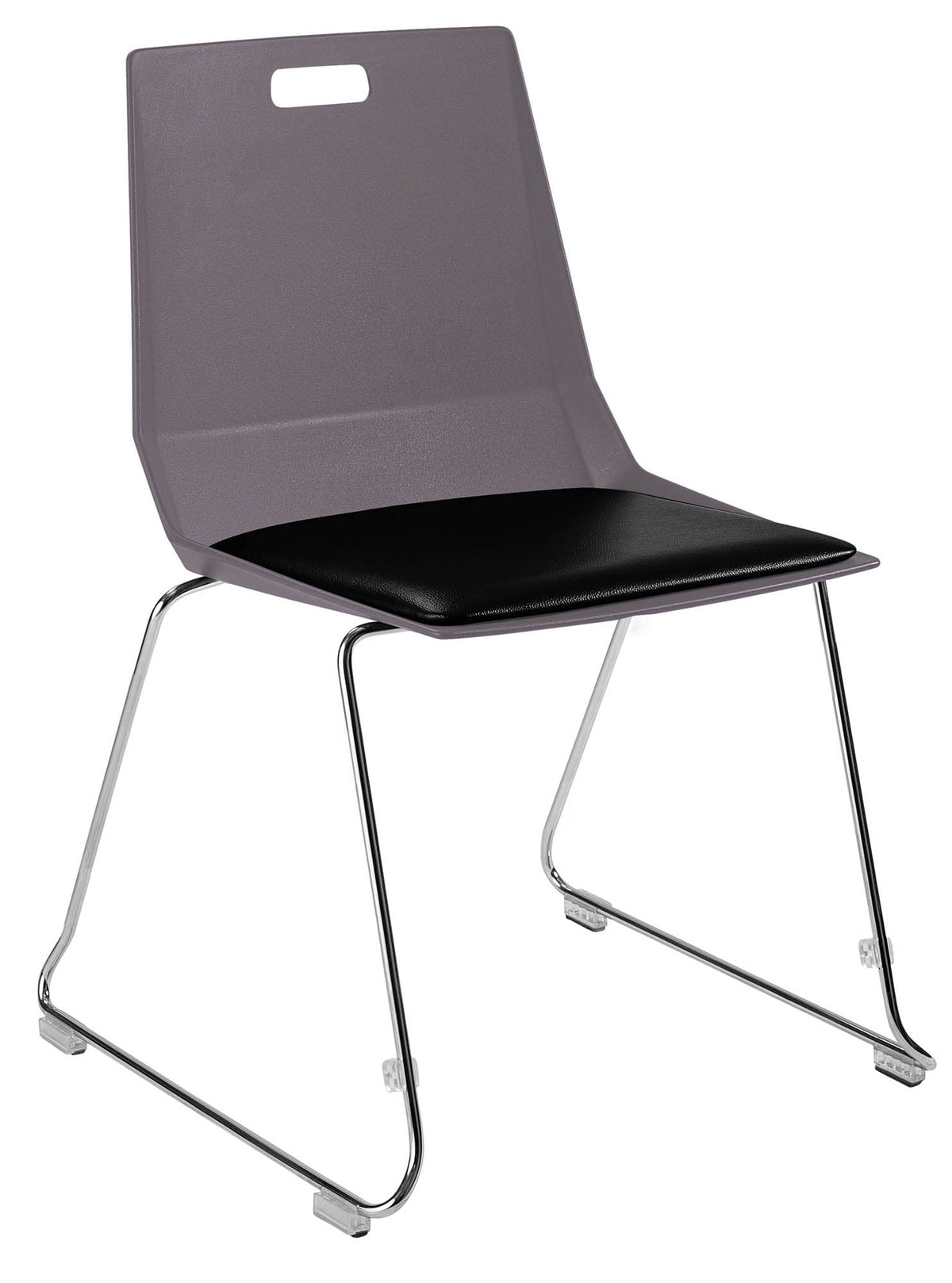 National Public Seating NPS LuvraFlex Stack Chair with Polypropylene Back/Padded Seat - Charcoal/Black