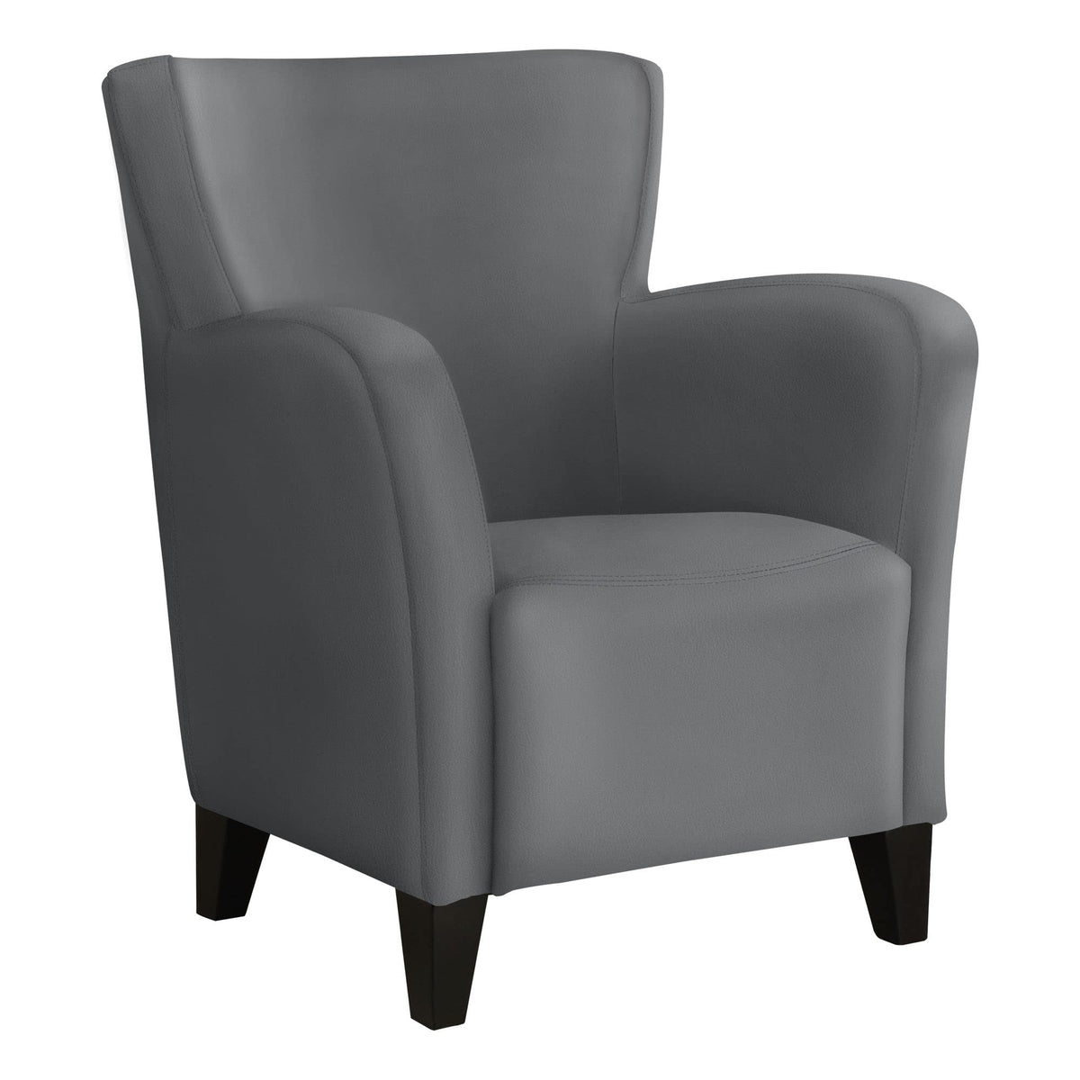 Monarch Specialties Curved Wingback Armchair with High Armrests-for Living Room or Bedroom-Upholstered Accent Chair, Grey