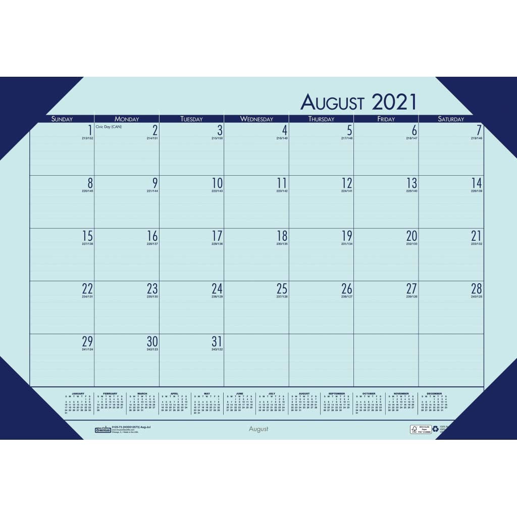 House Of Doolittle 2021-2022 Academic Desk Pad Calendar, Ecotones, Orchid, 18.5 X 13 Inches, August - July (Hod012573-22)