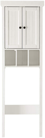 Crosley Furniture Seaside Over The Toilet Storage Cabinet and Bathroom Organizer with Shelves, Distressed White