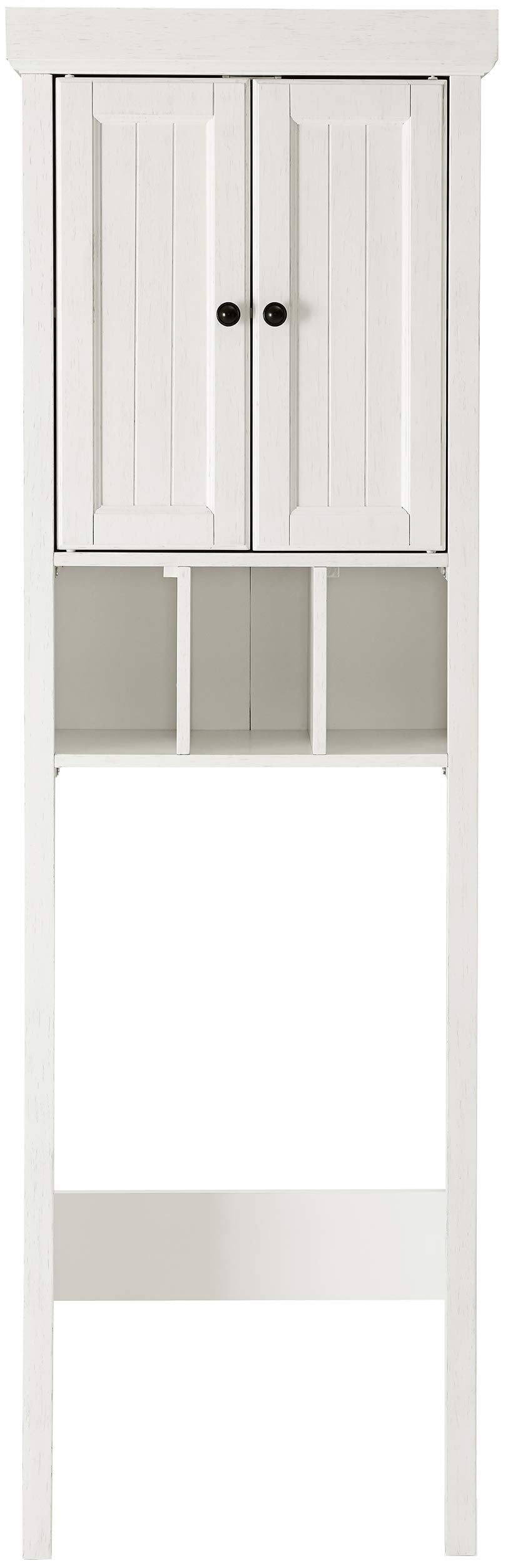 Crosley Furniture Seaside Over The Toilet Storage Cabinet and Bathroom Organizer with Shelves, Distressed White