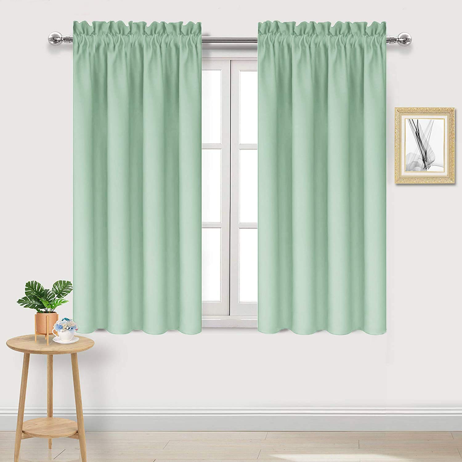 Dwcn Blackout Curtains Room Darkening Thermal Insulated Bedroom Curtains Window Curtain Panels, 38 X 45 Inches Long, Set Of 2 Li