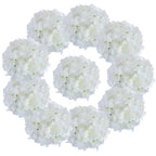 Aviviho Artificial Flowers White Full Faux Hydrangea Silk Flowers With Stems Pack Of 10 Ivory White Fake Hydrangea Artificial Fl