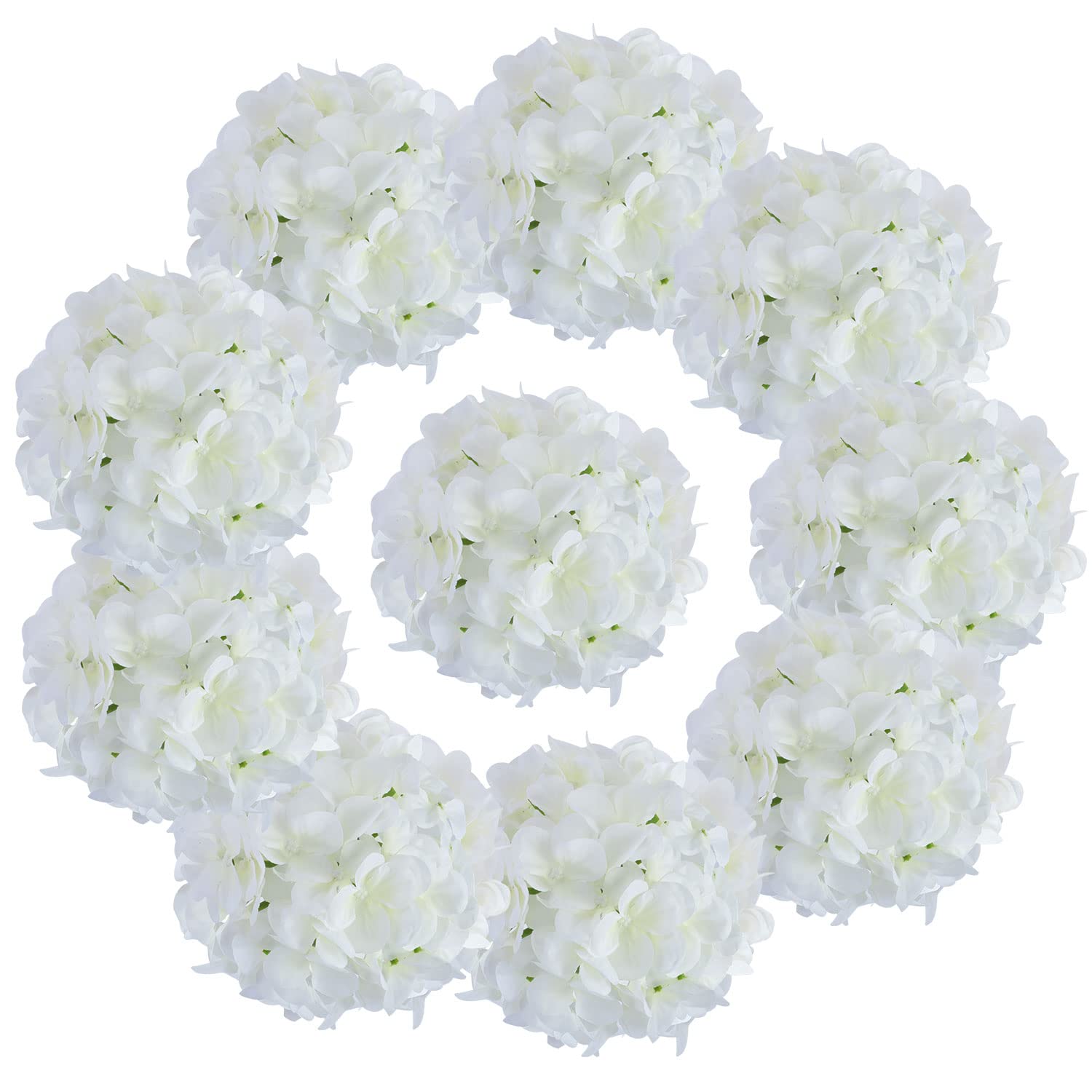 Aviviho Artificial Flowers White Full Faux Hydrangea Silk Flowers With Stems Pack Of 10 Ivory White Fake Hydrangea Artificial Fl