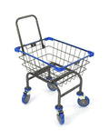 CHAMINUSA U Handle Grocery & Laundry CART 1.5 Bushel (Gunpowder Metal) Red, Blue Trim (Blue)