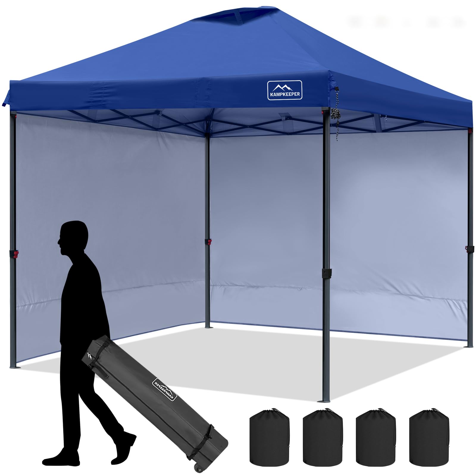 Kampkeeper Canopy Tent,10X10 Canopy Tent With Sidewalls,Pop Up Canopy Tent For Commercial Garden Wedding Camping Party With 2 Si