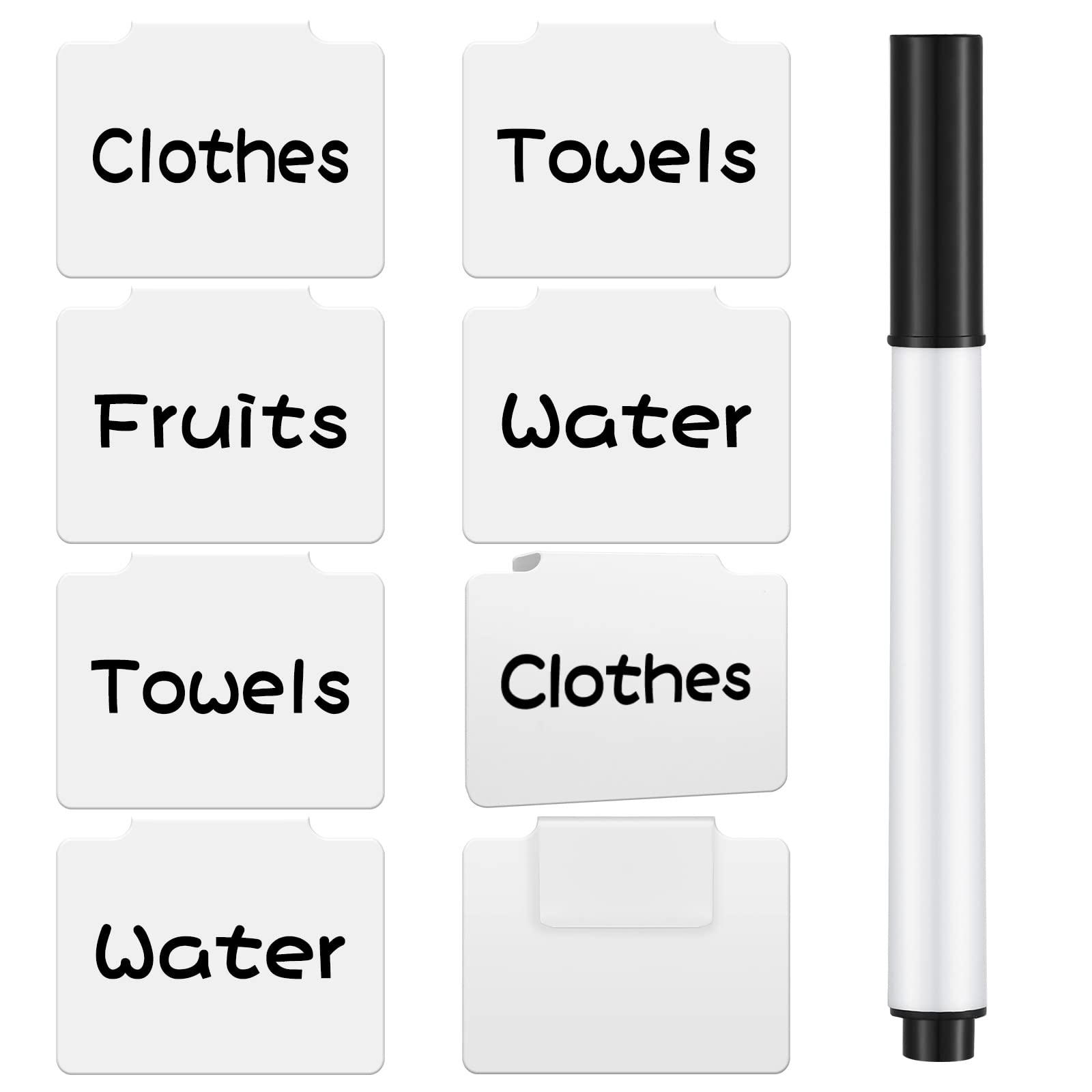 White Label Holders Basket Labels Clip Removable Bin Clips Labels With Chalk Markers For Kitchen Classroom Pantry Storage Bin Ba