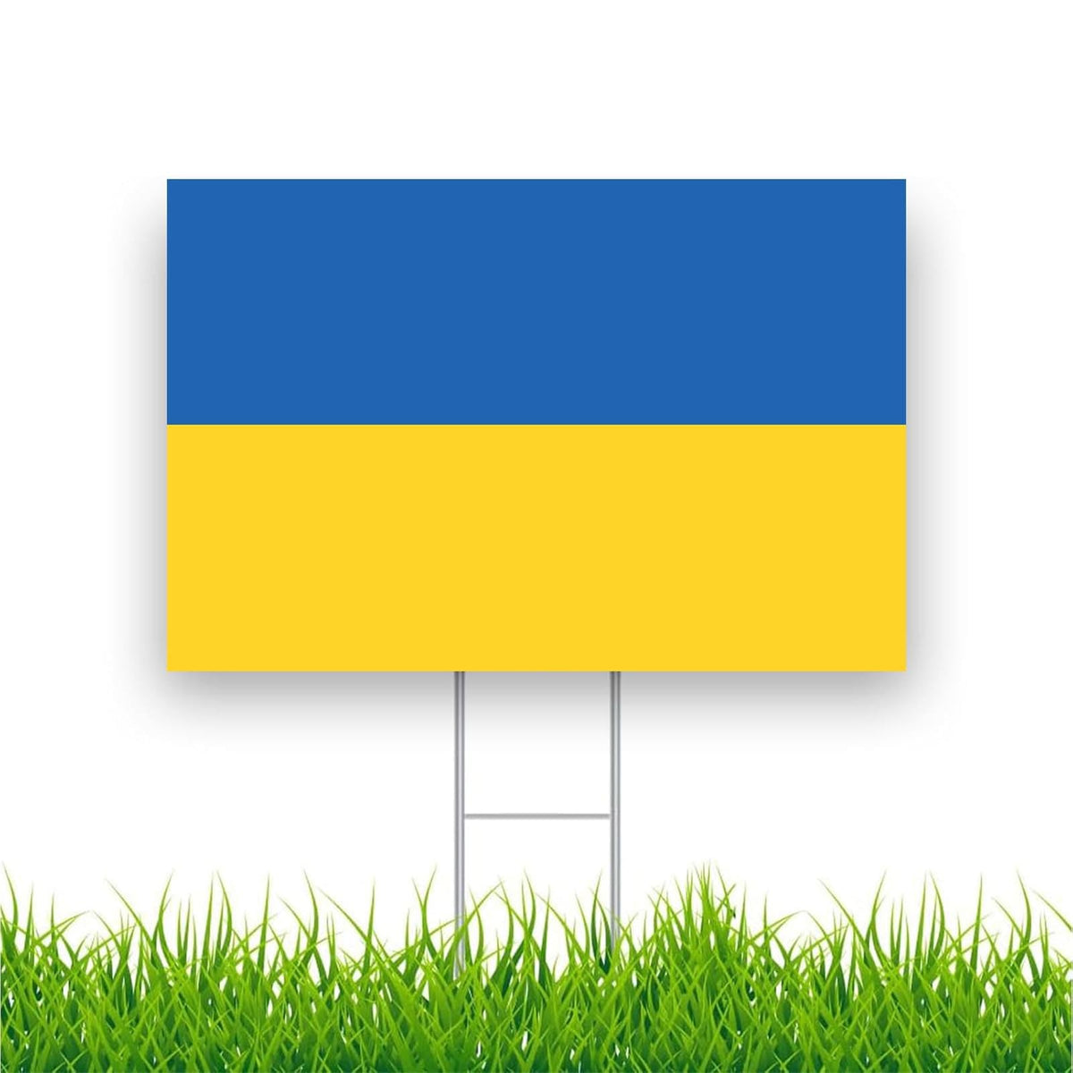 Ukraine Yard Sign Ukraine Garden Flag Double Sided 18X12 Inch Ukrainian Flag Garden Sign (With Metal H-Post)
