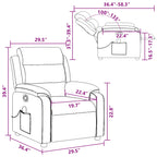 vidaXL Massage Recliner Chair with 6-Point Vibration Massage and Convenient Side Pocket, Dark Grey Velvet Rocker, Adjustable Backrest & Footrest Lounge Seat for Living Room, USB Charge Port