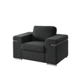 Lilola Home Gianna Black Linen Fabric Arm Chair