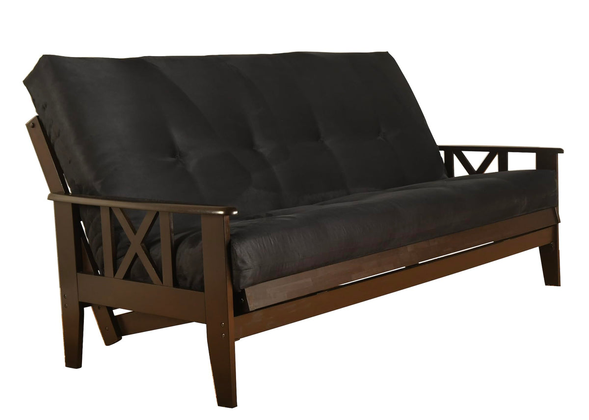 Kodiak Furniture Full Size Futon Mattress Only Innerspring In Suede Microfiber Fabric (Black)