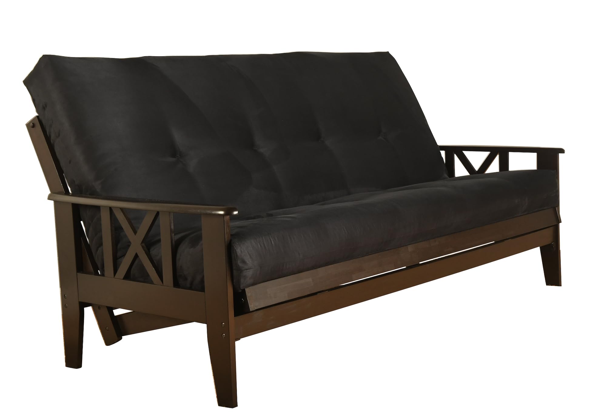 Kodiak Furniture Full Size Futon Mattress Only Innerspring In Suede Microfiber Fabric (Black)