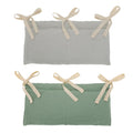 EUBUY 2 Pack Baby Crib Hanging Storage Bag, 2-Pockets Baby Crib Side Organizer Crib Hanging Organizer for Diapers, Toys, Clothin