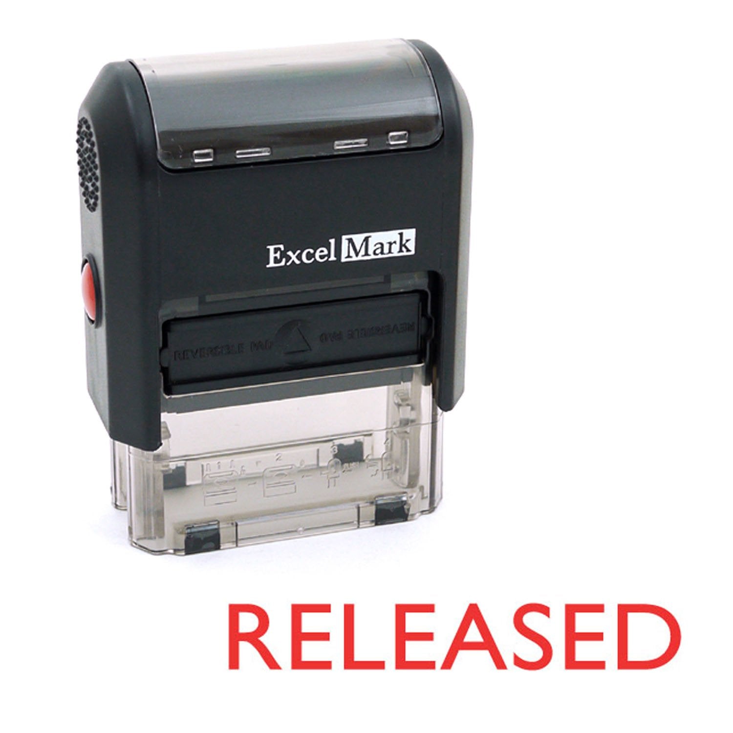 Released Self Inking Rubber Stamp - Red Ink (Excelmark A1539)