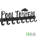 IBosins Pool Towel Rack with 8 Hooks, Towel Holder Wall Mounted for Outdoor or Bathroom, Towel Hanger for Hanging Bathrobes, Tow