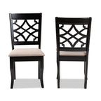 Baxton Studio Mael Modern and Contemporary Sand Fabric Upholstered and Espresso Brown Finished Wood 2-Piece Dining Chair Set