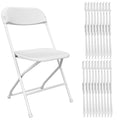 HXBOAUVS 20 Pack White Folding Chairs, Plastic Folding Chair for Outside, Indoor Outdoor Portable Commercial Seat with Steel Fra