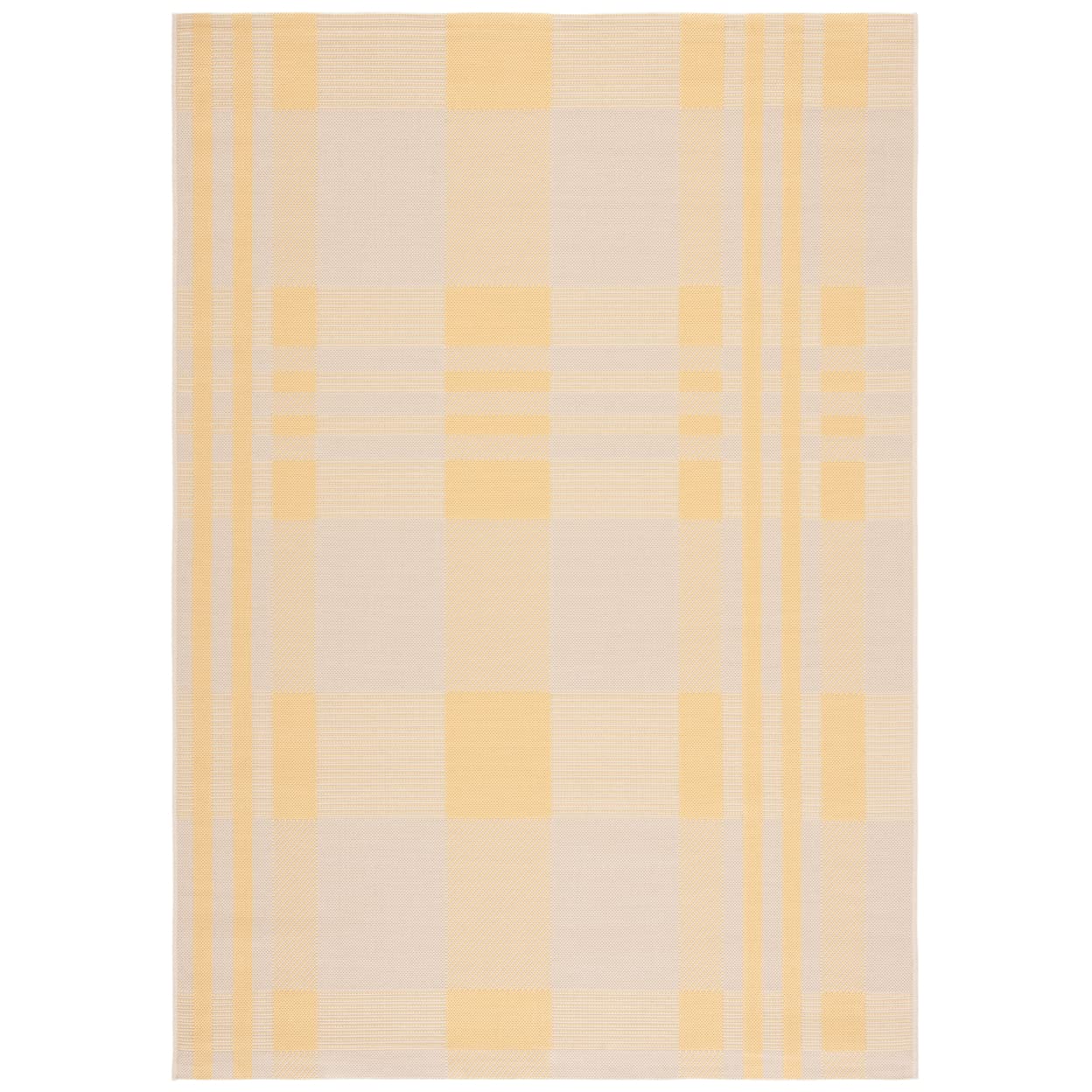 SAFAVIEH Courtyard Collection 9 x 12 Gold/Beige CY6201 Plaid Indoor/-Outdoor Waterproof Easy-Cleaning Patio Backyard Mudroom A